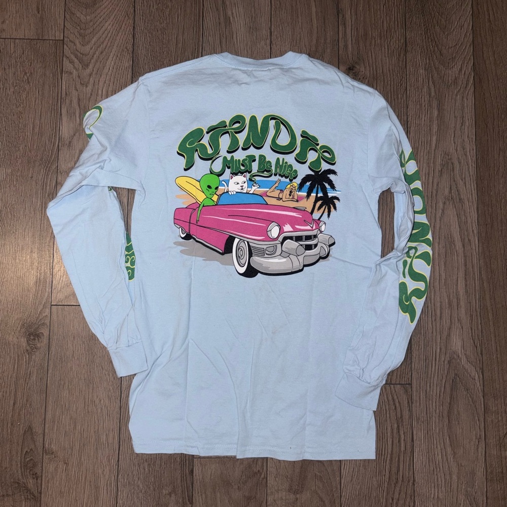 Ripndip Light Blue Graphic Long Sleeve Tee